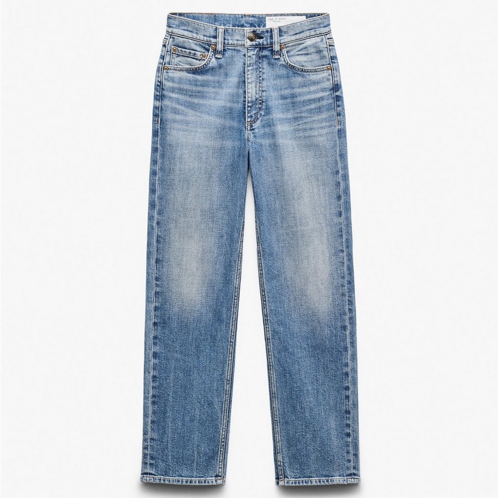 rag & bone Harlow Mid-Rise Ankle Straight Jeans Vintage Stretch Amity